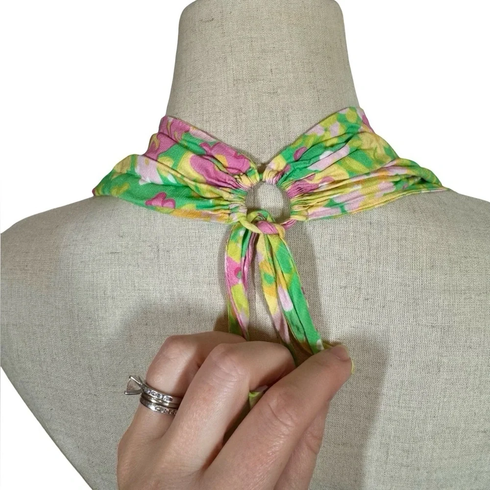 With Jean Rendezvous Floral Halter Wrap Top in Honeysuckle - Picture 11 of 16